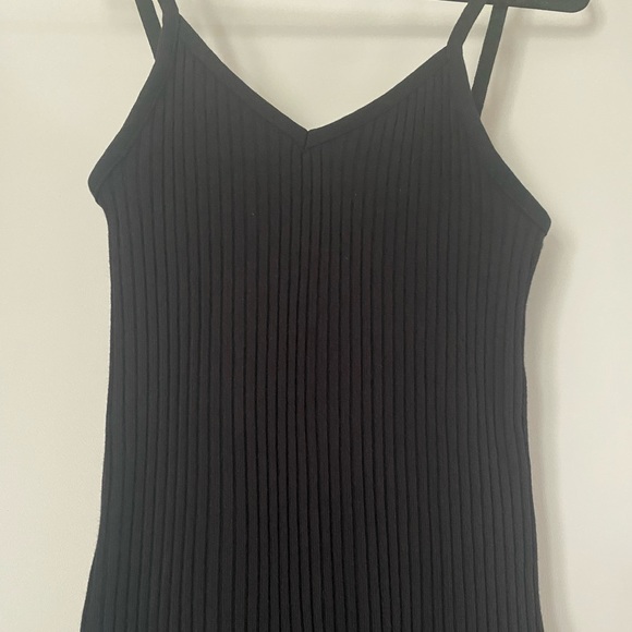 Zara, Black Ribbed Midi-dress - Picture 2 of 3